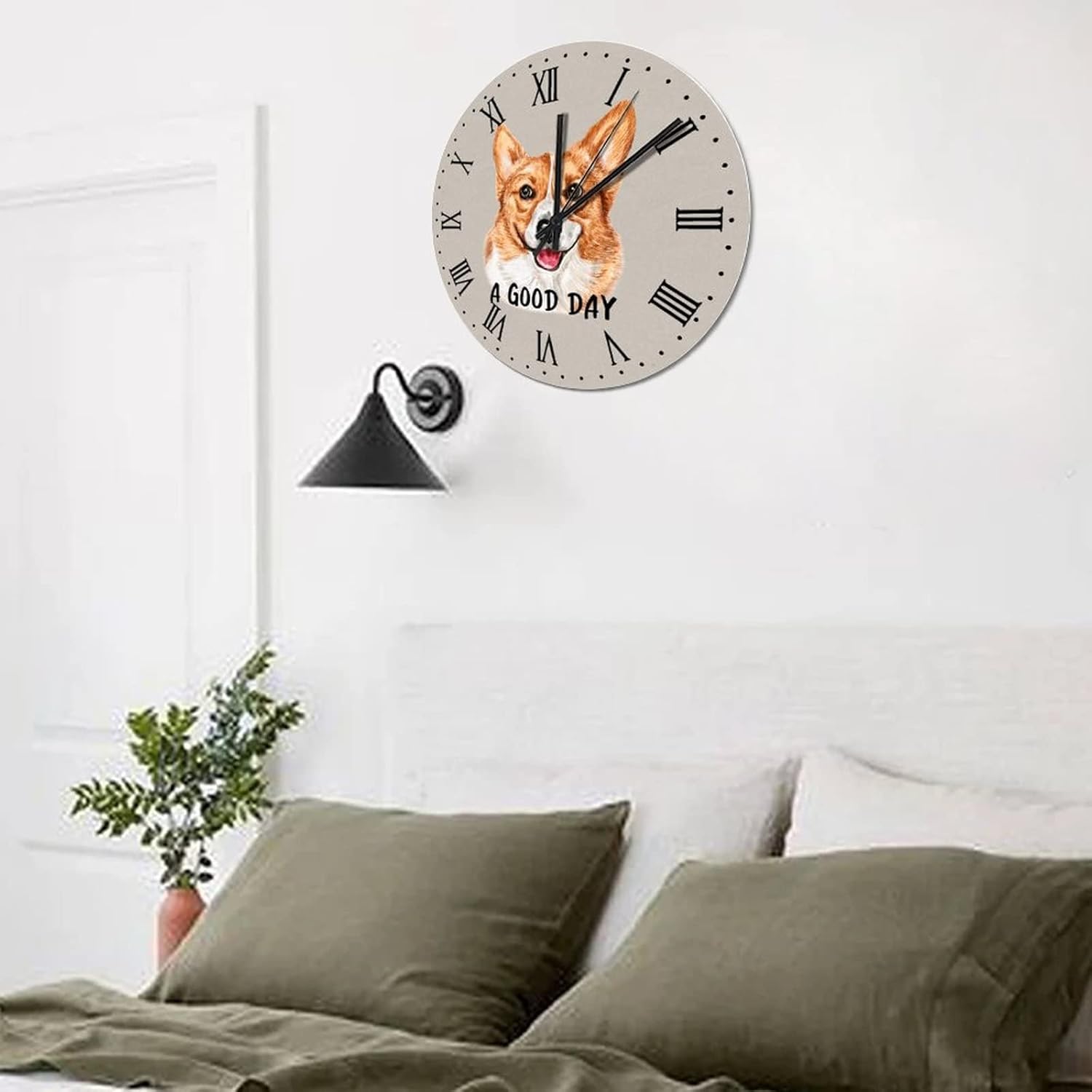 BESTORLOVE Personalized Wooden Clocks A Good Day Dog Wood Wall Clock Silent Non-Ticking 15" x 15" Round Wall Clock for Living Room Bedroom Kitchen Home Decorations Ship from US - Image 8