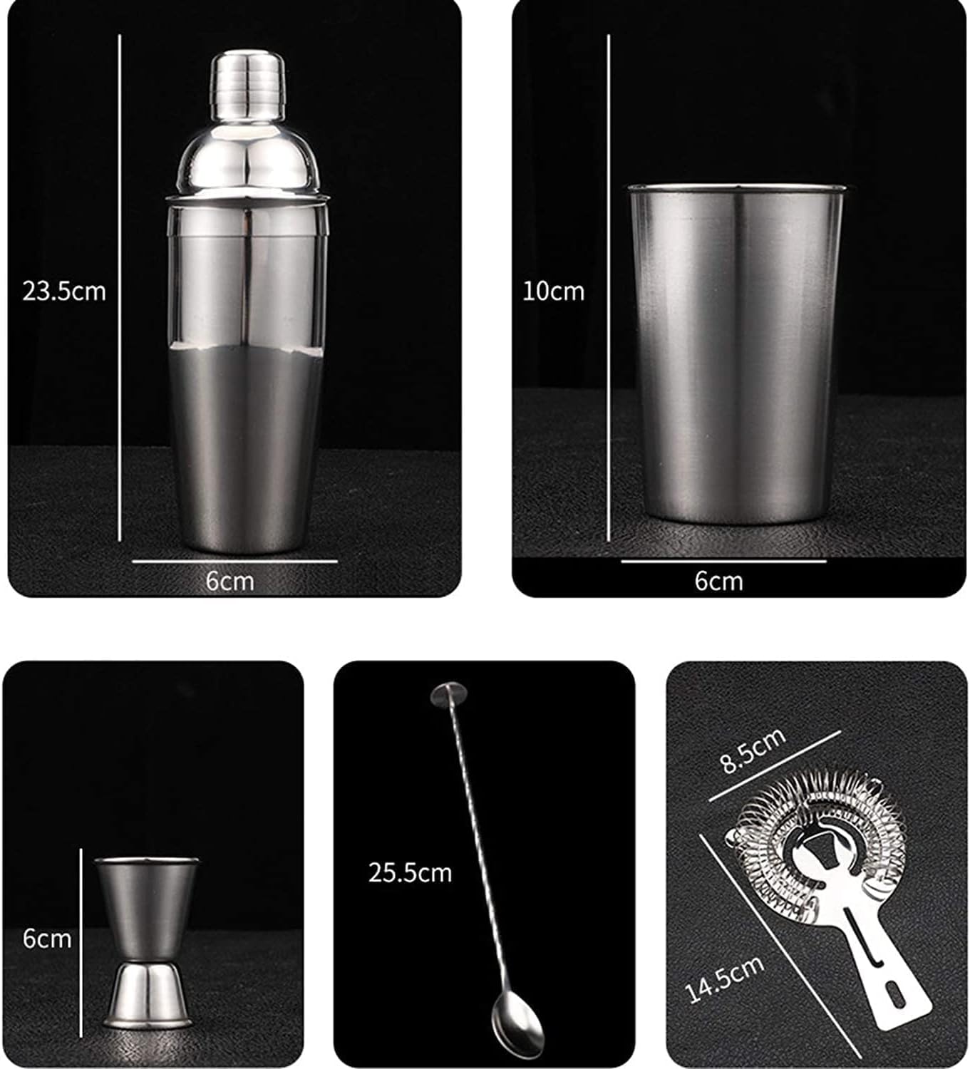 Cocktail Making Set, 14 Pcs Cocktail Shaker Set Stainless Steel Bar Tool Set Bartender Kit with Wooden Display Stand Home Essentials Good wine with beauty device - Image 2