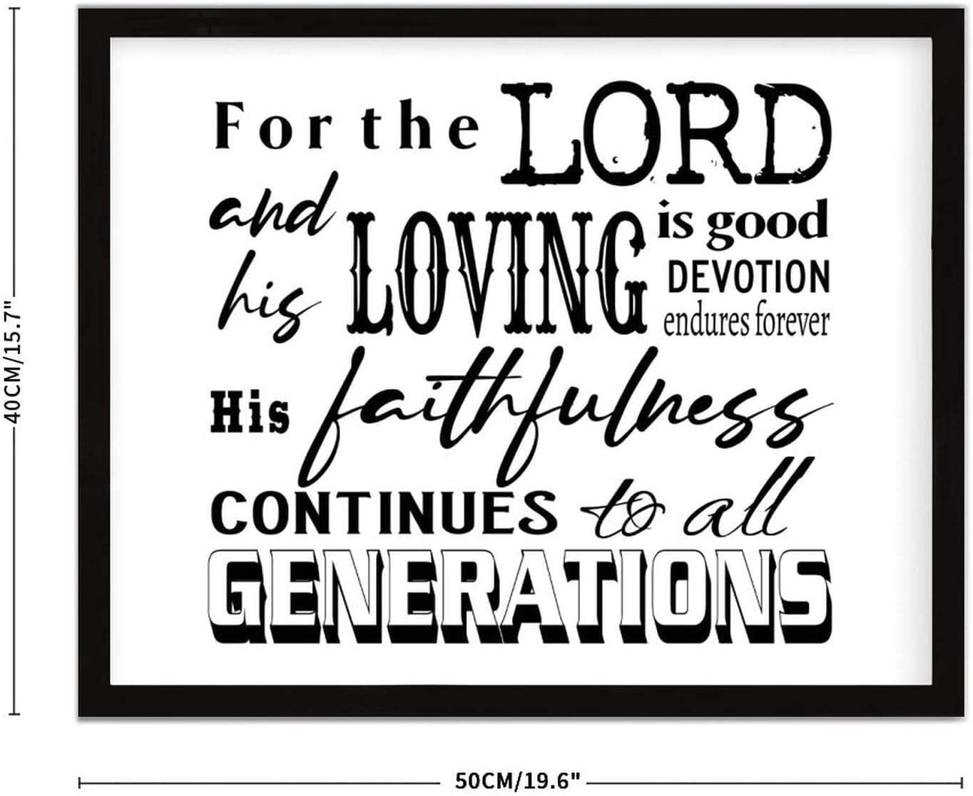 COCOKEN for The Lord is Good Sign Wood Framed, Custom Font Inspirational Quotes Wooden Plaque with Frame, 16" X 20" Heart Printed Hanging Wall Art Decor for Home Living Room Bedroom - Image 3