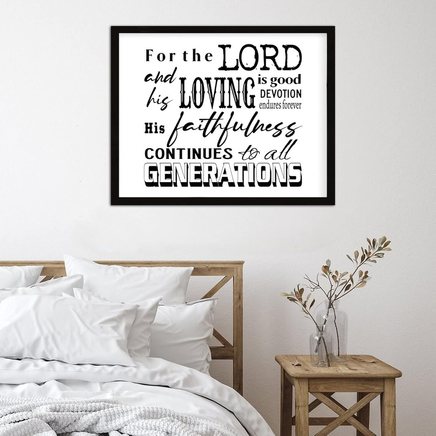 COCOKEN for The Lord is Good Sign Wood Framed, Custom Font Inspirational Quotes Wooden Plaque with Frame, 16" X 20" Heart Printed Hanging Wall Art Decor for Home Living Room Bedroom - Image 4