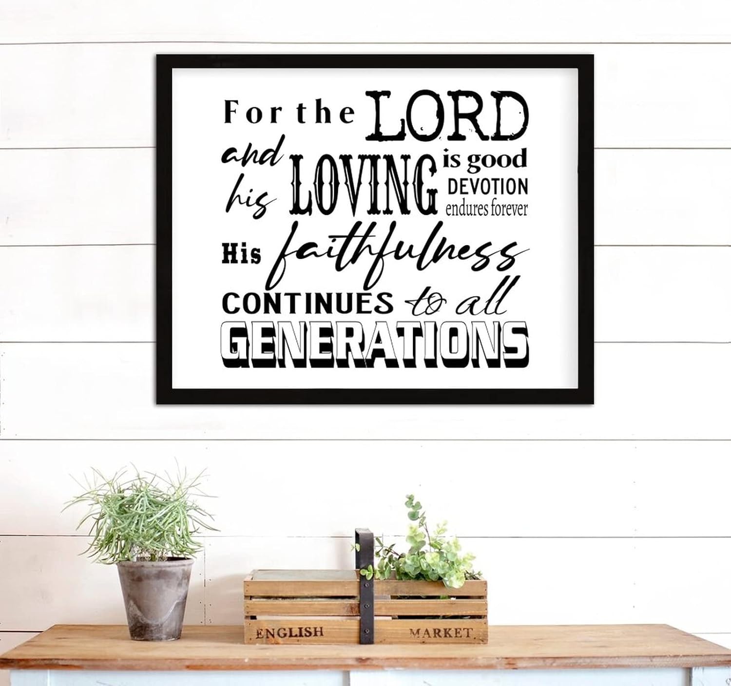 COCOKEN for The Lord is Good Sign Wood Framed, Custom Font Inspirational Quotes Wooden Plaque with Frame, 16" X 20" Heart Printed Hanging Wall Art Decor for Home Living Room Bedroom - Image 7