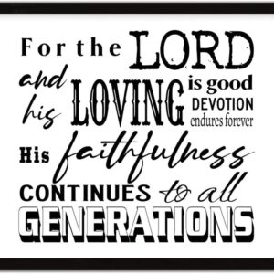 COCOKEN for The Lord is Good Sign Wood Framed, Custom Font Inspirational Quotes Wooden Plaque with Frame, 16" X 20" Heart Printed Hanging Wall Art Decor for Home Living Room Bedroom