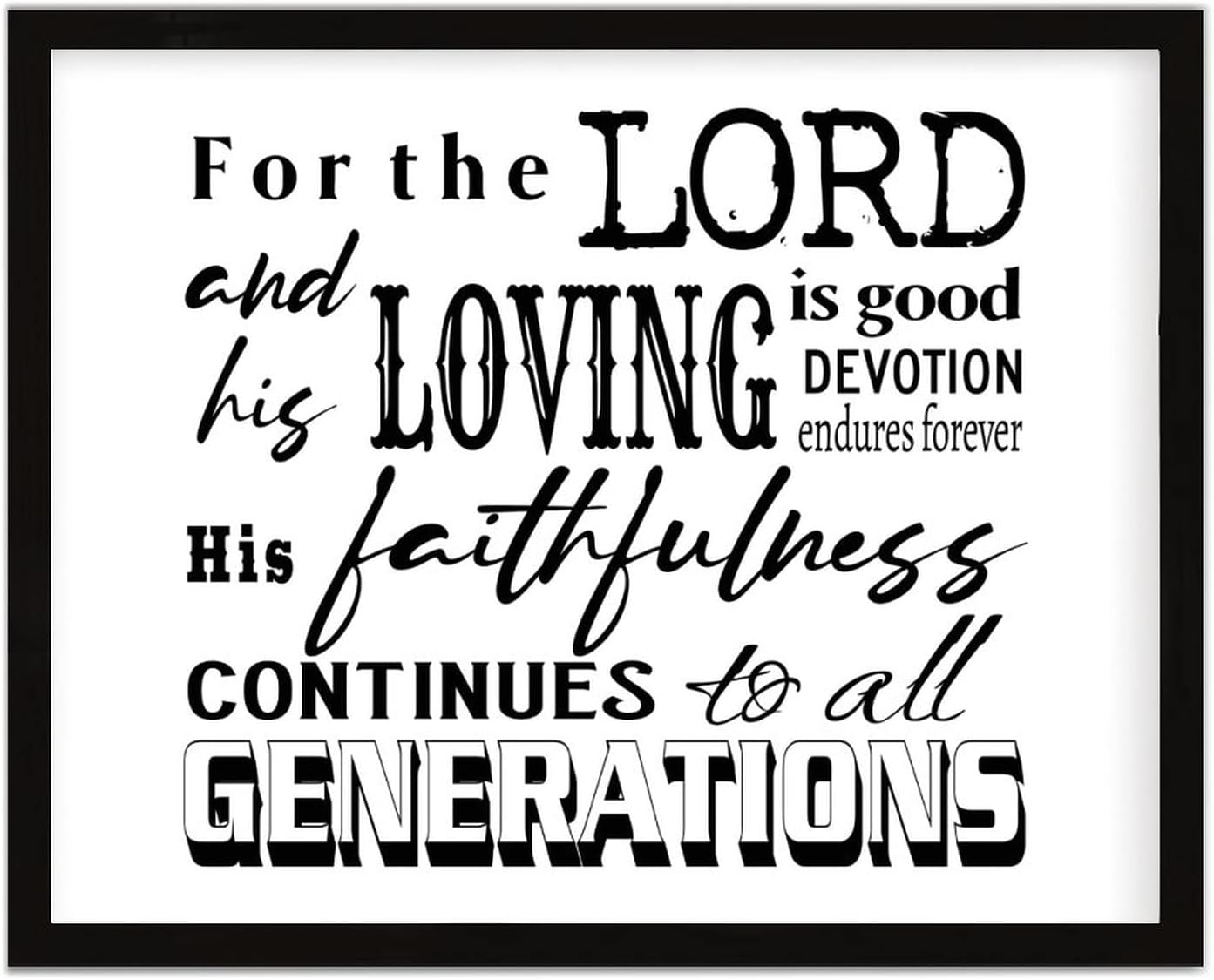 COCOKEN for The Lord is Good Sign Wood Framed, Custom Font Inspirational Quotes Wooden Plaque with Frame, 16" X 20" Heart Printed Hanging Wall Art Decor for Home Living Room Bedroom
