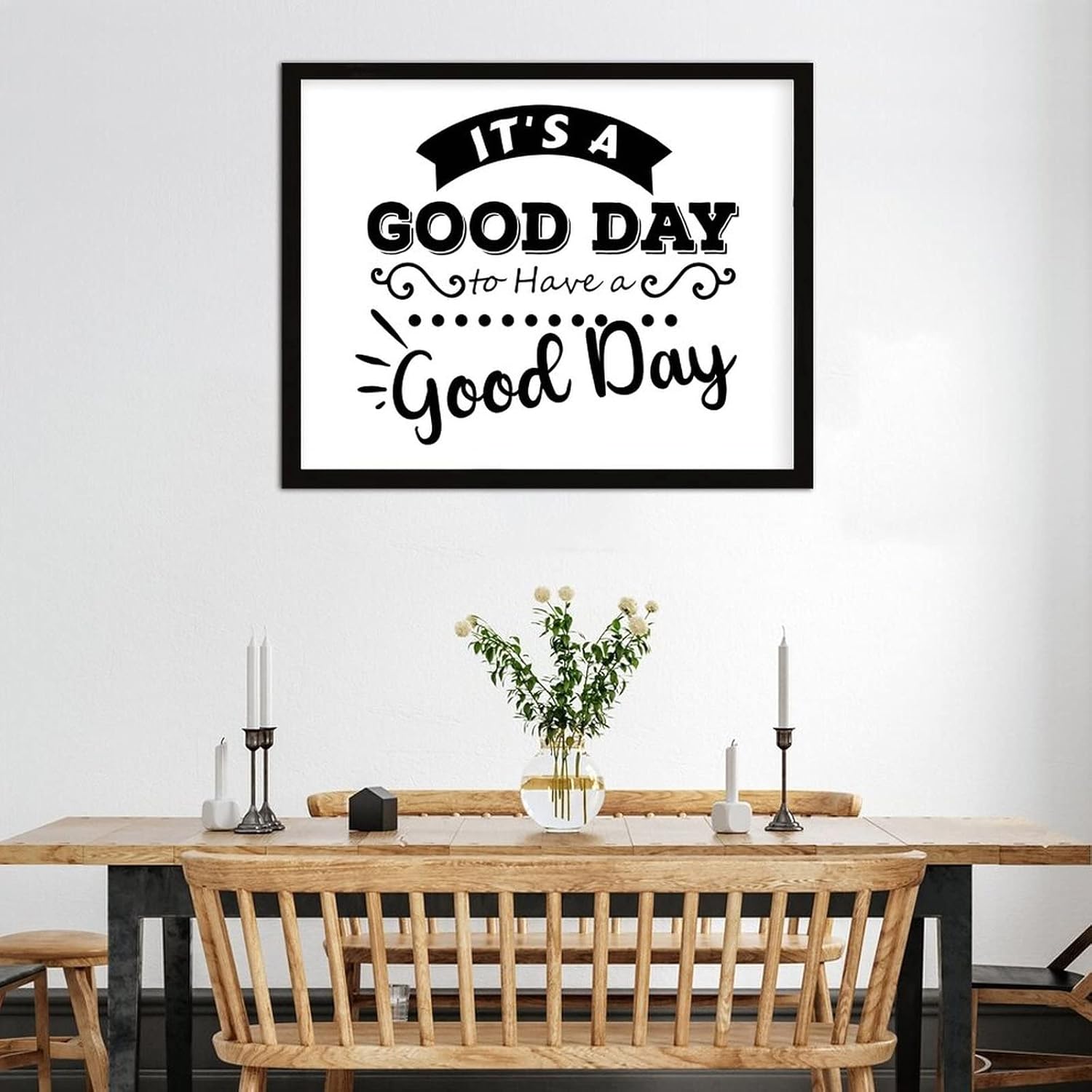 COCOKEN It's A Good Day to Have A Good Day Sign Wood Framed, Inspirational Quotes Wooden Plaque with Frame, 16" x 20" Printed Hanging Wall Art Decor for Home Living Room Bedroom - Image 2