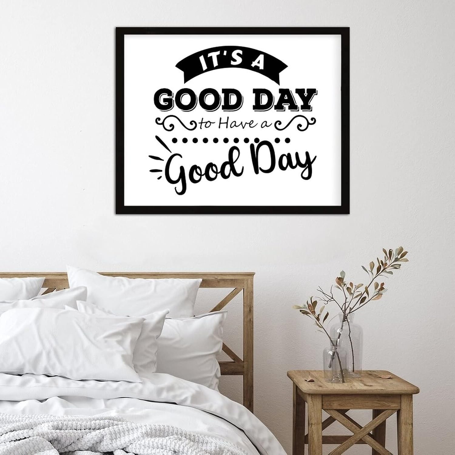 COCOKEN It's A Good Day to Have A Good Day Sign Wood Framed, Inspirational Quotes Wooden Plaque with Frame, 16" x 20" Printed Hanging Wall Art Decor for Home Living Room Bedroom - Image 5