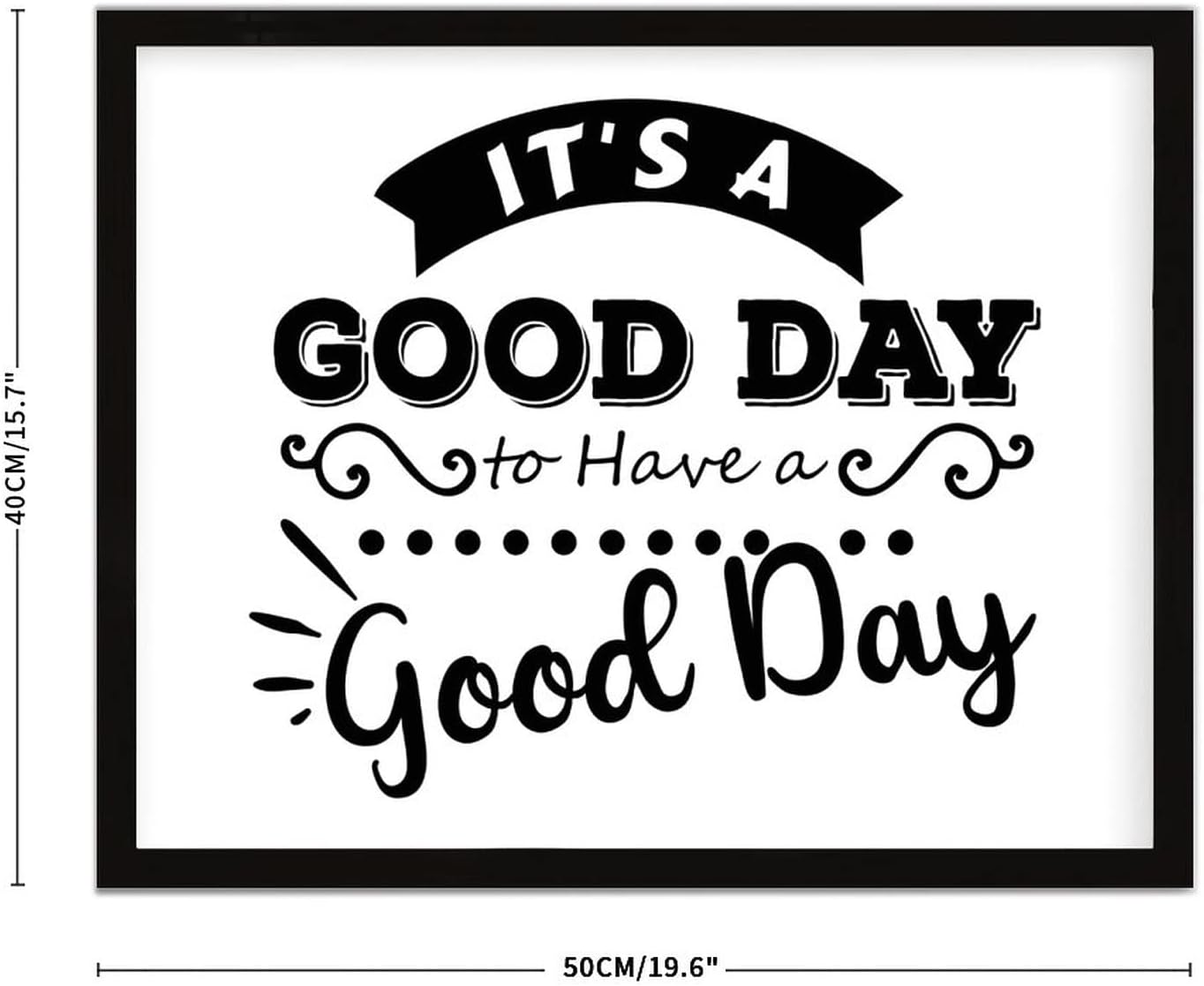 COCOKEN It's A Good Day to Have A Good Day Sign Wood Framed, Inspirational Quotes Wooden Plaque with Frame, 16" x 20" Printed Hanging Wall Art Decor for Home Living Room Bedroom - Image 3