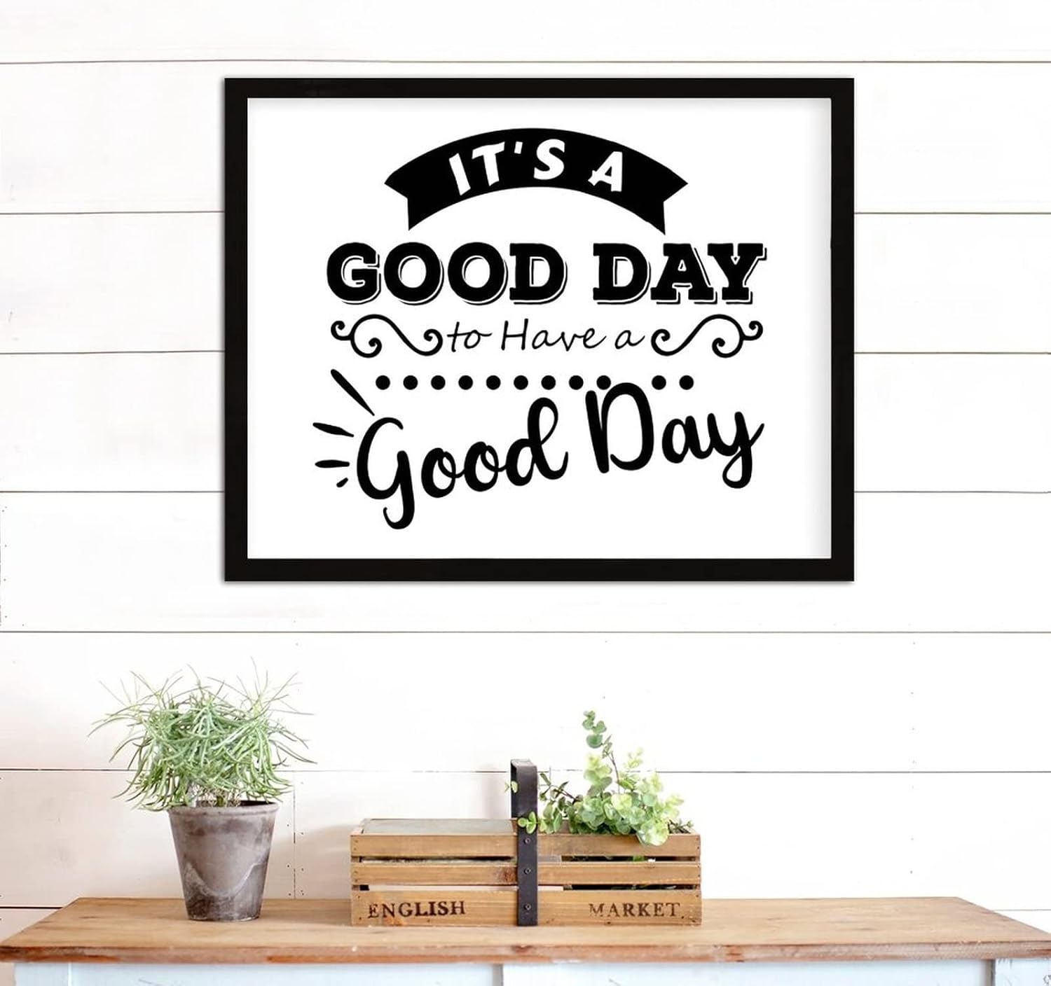 COCOKEN It's A Good Day to Have A Good Day Sign Wood Framed, Inspirational Quotes Wooden Plaque with Frame, 16" x 20" Printed Hanging Wall Art Decor for Home Living Room Bedroom - Image 7