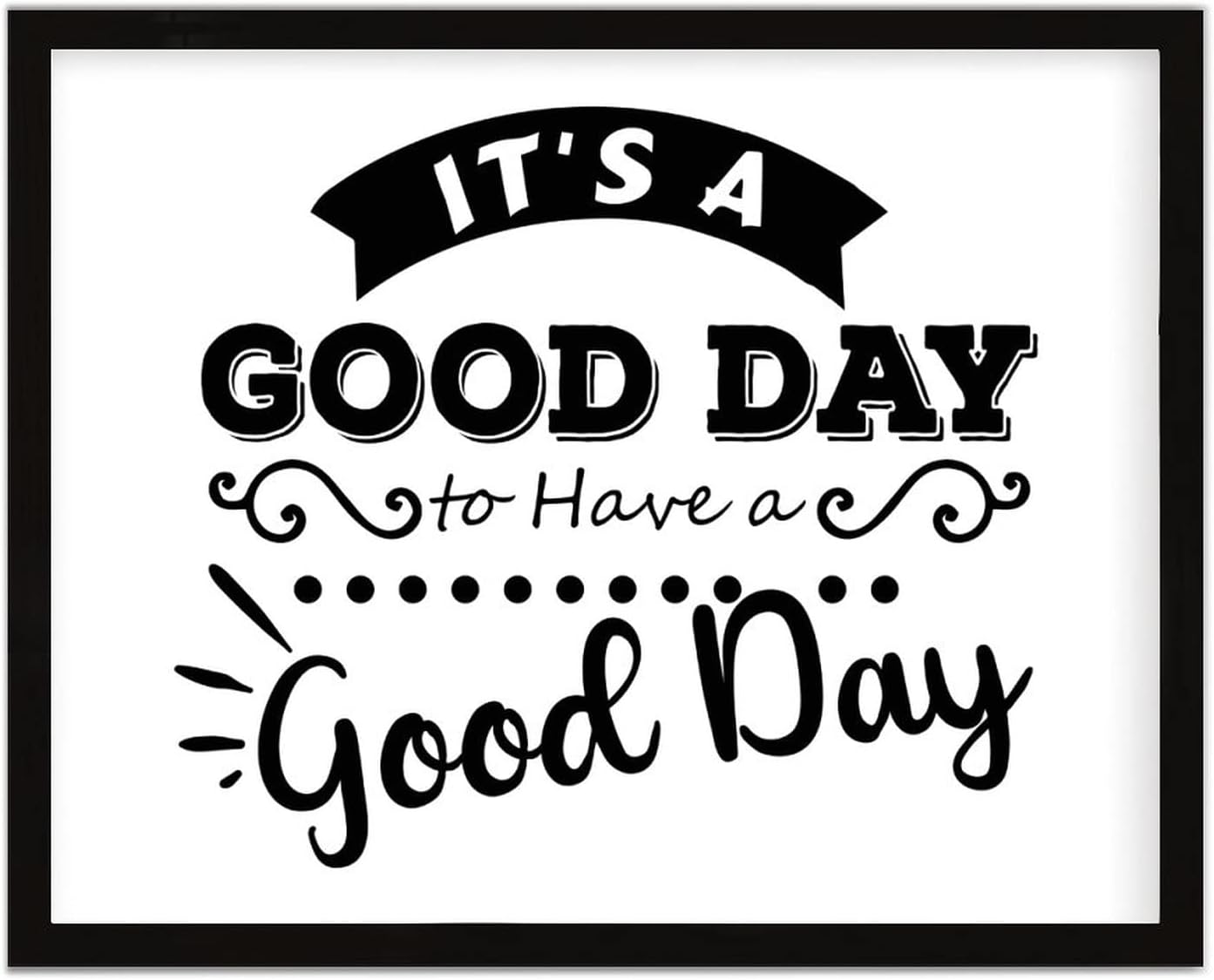 COCOKEN It's A Good Day to Have A Good Day Sign Wood Framed, Inspirational Quotes Wooden Plaque with Frame, 16" x 20" Printed Hanging Wall Art Decor for Home Living Room Bedroom