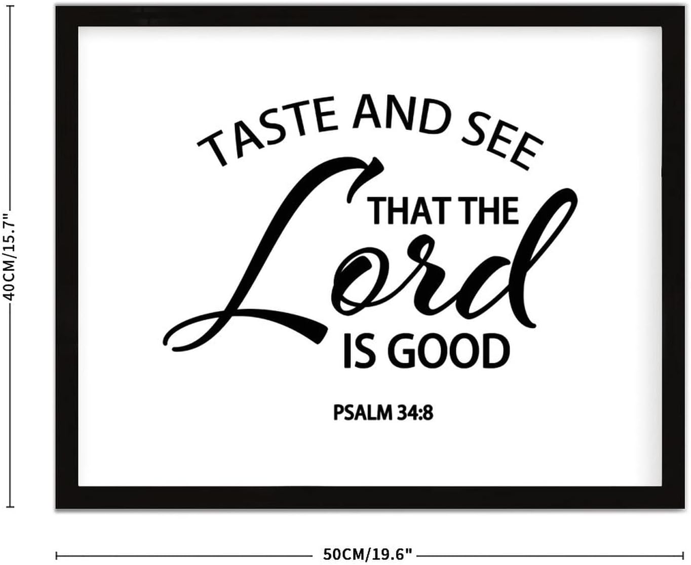COCOKEN Taste and See That The Lord is Good Sign Wood Framed, Inspirational Quotes Wooden Plaque with Frame, 16" x 20" Printed Hanging Wall Art for Home Bedroom Kitchen Farmhouse - Image 3