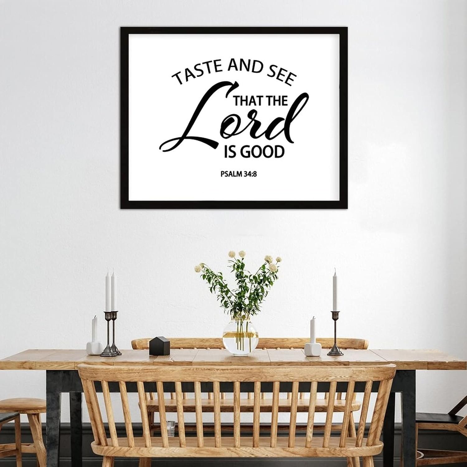 COCOKEN Taste and See That The Lord is Good Sign Wood Framed, Inspirational Quotes Wooden Plaque with Frame, 16" x 20" Printed Hanging Wall Art for Home Bedroom Kitchen Farmhouse - Image 5