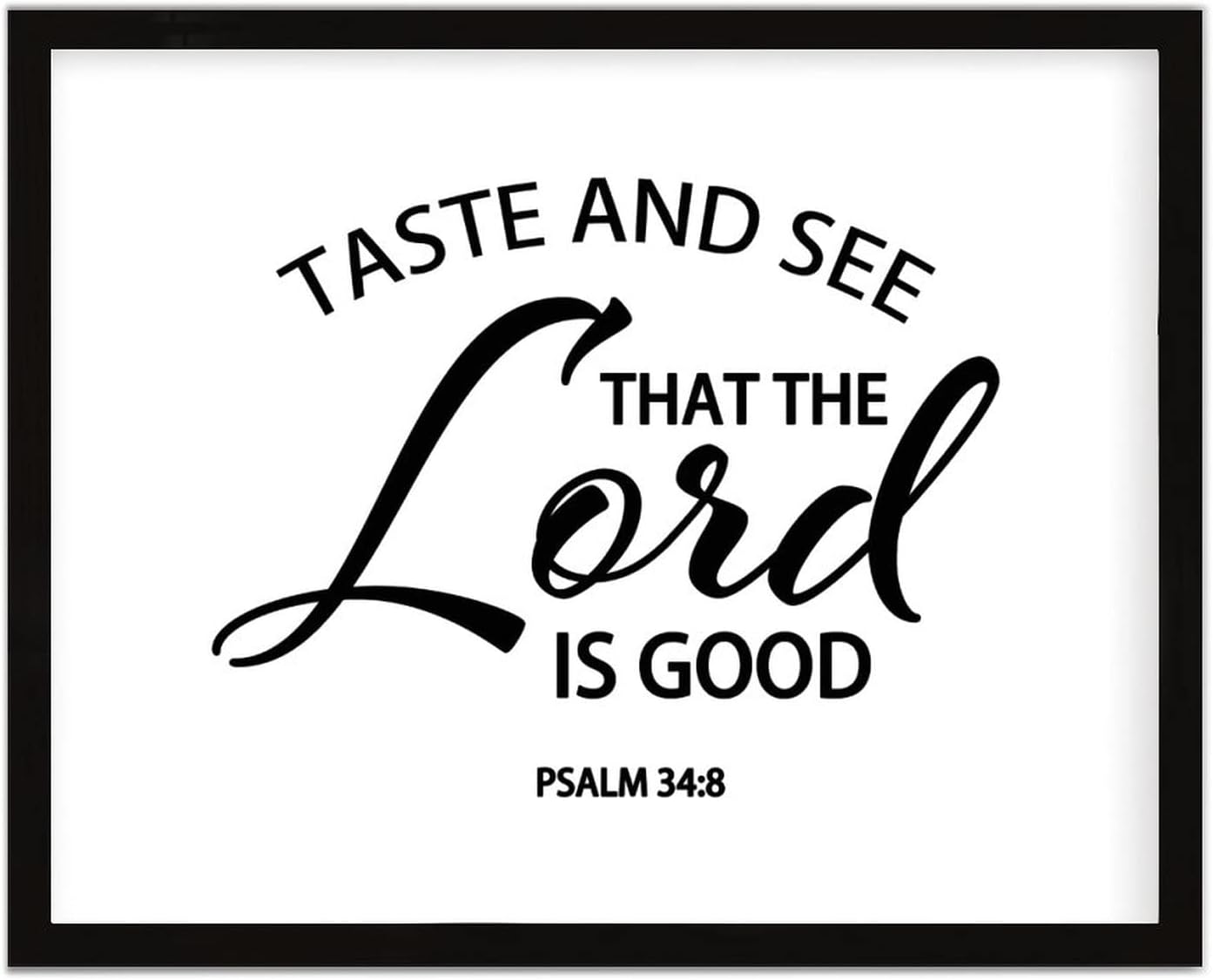 COCOKEN Taste and See That The Lord is Good Sign Wood Framed, Inspirational Quotes Wooden Plaque with Frame, 16" x 20" Printed Hanging Wall Art for Home Bedroom Kitchen Farmhouse