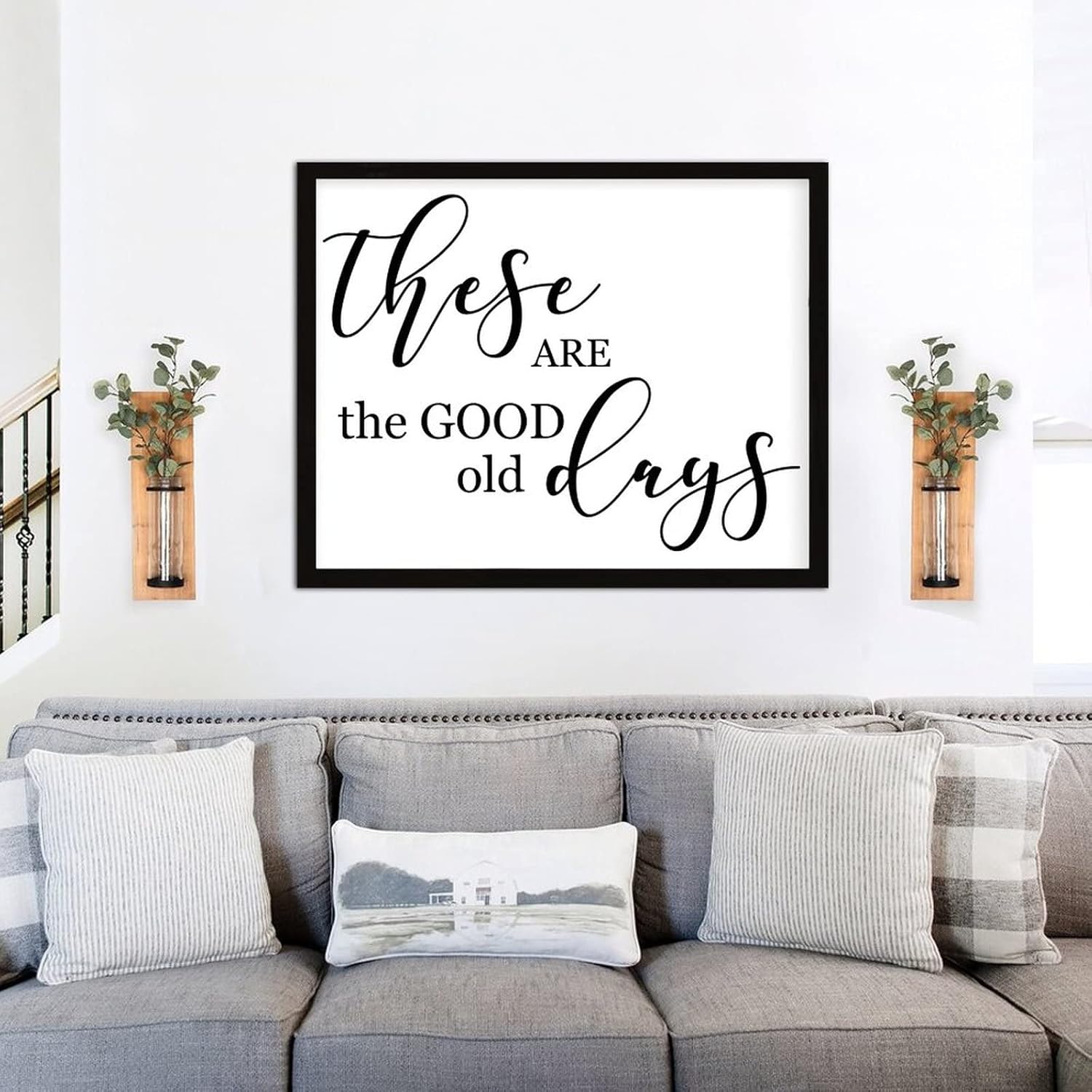 COCOKEN These are The Good Old Days Wooden Plaque with Frame, Friendship Inspirational Quotes Sign Wood Framed, 16" x 20" Elegant Printed Hanging Wall Art Decor for Home Living Room Bedroom - Image 6