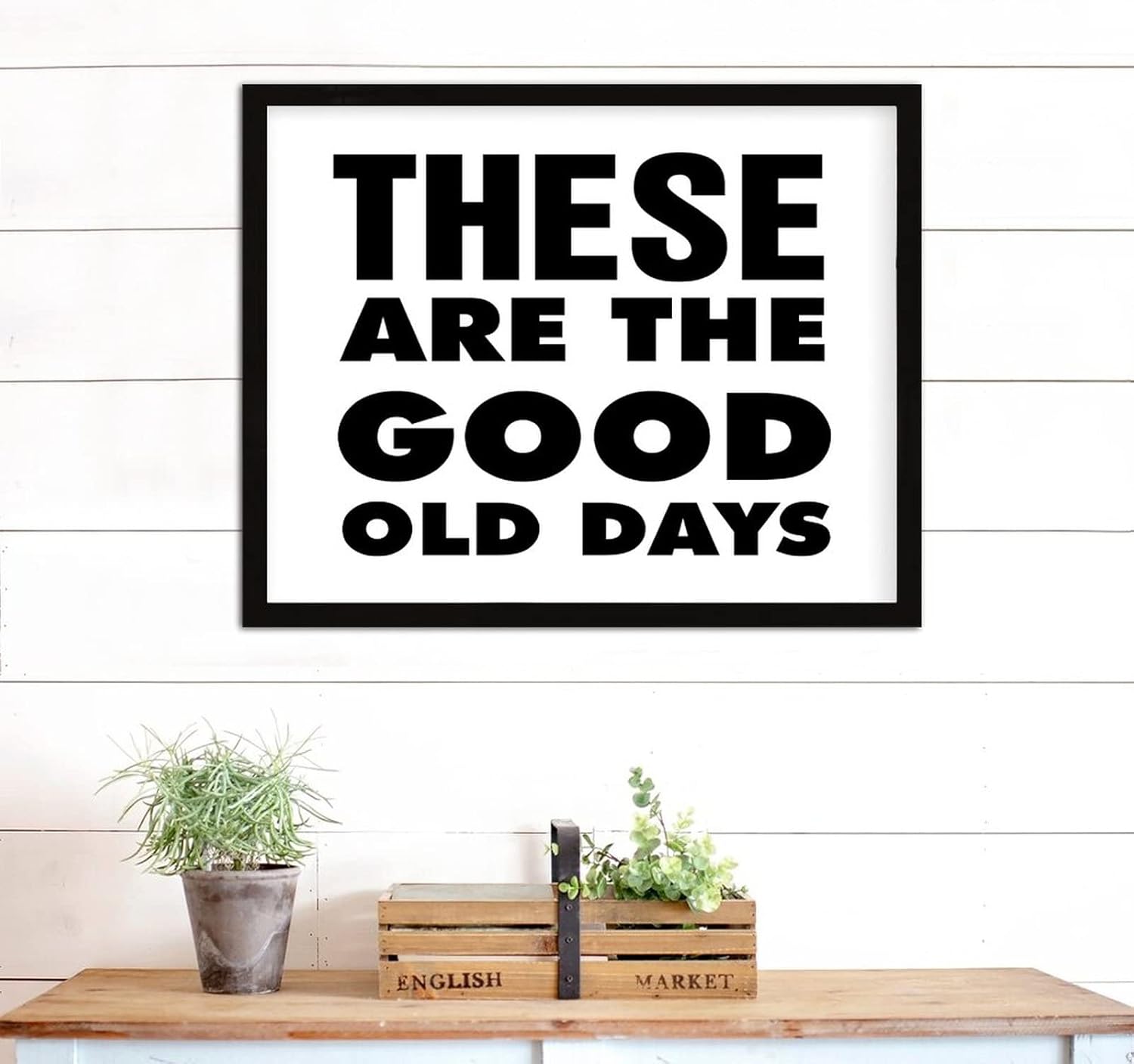 COCOKEN These are The Good Old Days Wooden Plaque with Frame Love Inspirational Quotes Sign Wood Framed 16" x 20" Word Art Printed Hanging Wall Art Decor for Home Living Room Bedroom - Image 7