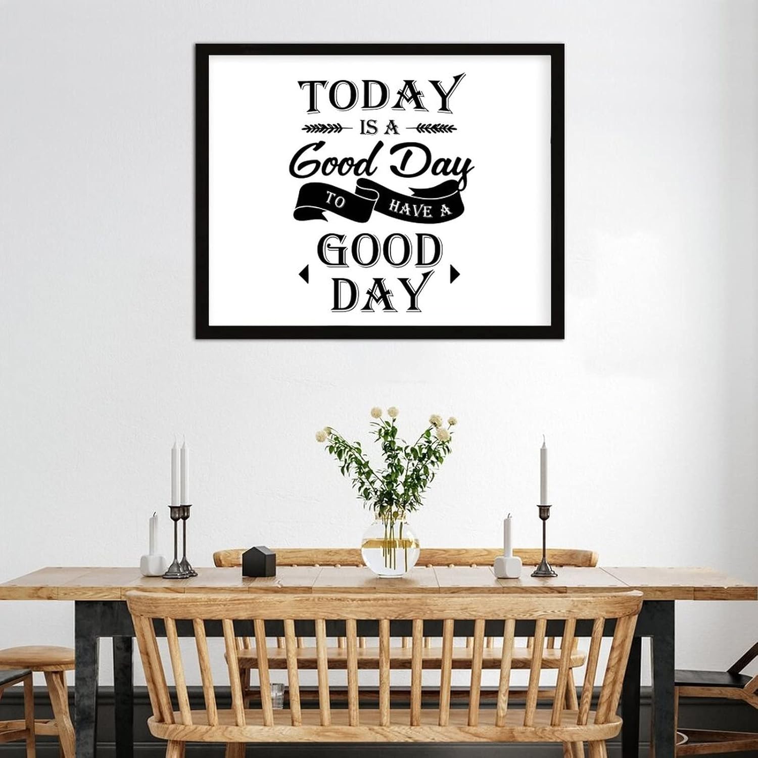 COCOKEN Today is A Good Day to Have A Good Day Wooden Plaque with Frame, Motivational Quotes Sign Wood Framed, 16" x 20" Funny Printed Hanging Wall Art Decor for Home Bedroom Living Room Farmhouse - Image 5