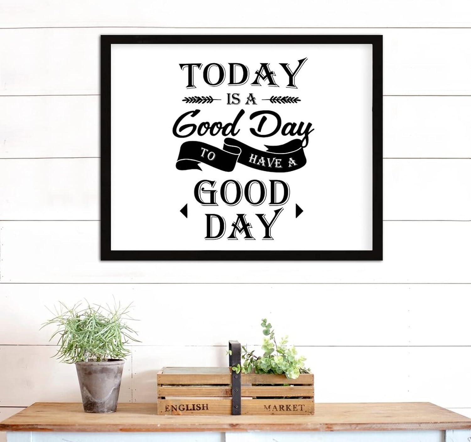 COCOKEN Today is A Good Day to Have A Good Day Wooden Plaque with Frame, Motivational Quotes Sign Wood Framed, 16" x 20" Funny Printed Hanging Wall Art Decor for Home Bedroom Living Room Farmhouse - Image 7