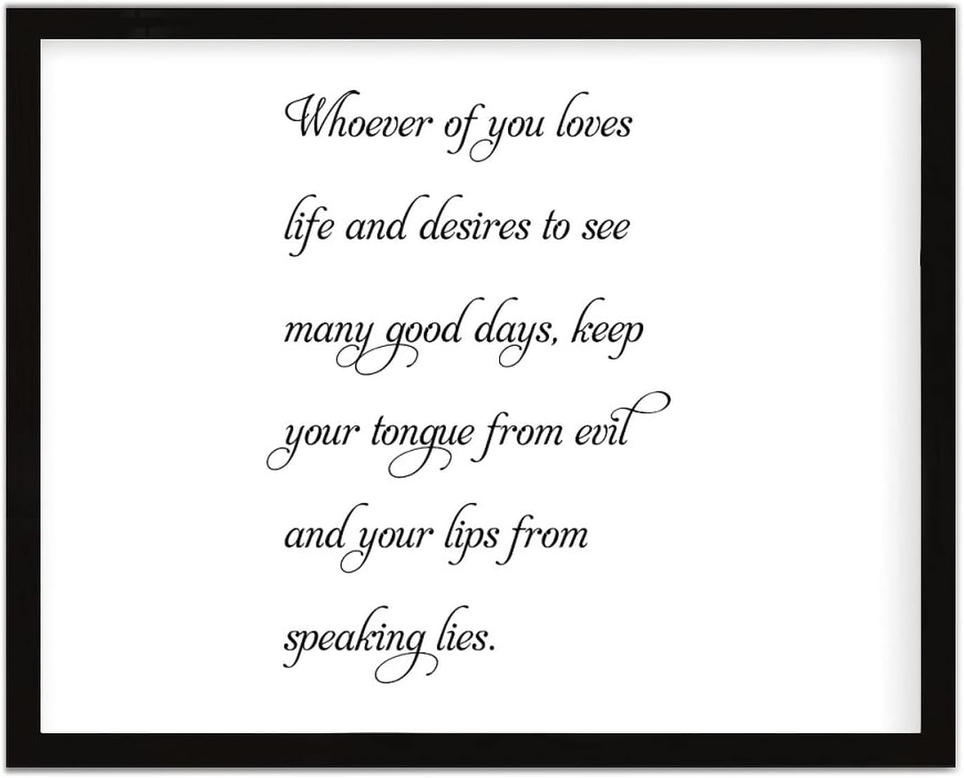 COCOKEN Whoever of You Loves Life and Desires to See Many Good Days Wooden Plaque with Frame, Saying Sign Wood Framed, 16" x 20" Elegant Printed Hanging Wall Art for Home Bedroom Kitchen Farmhouse