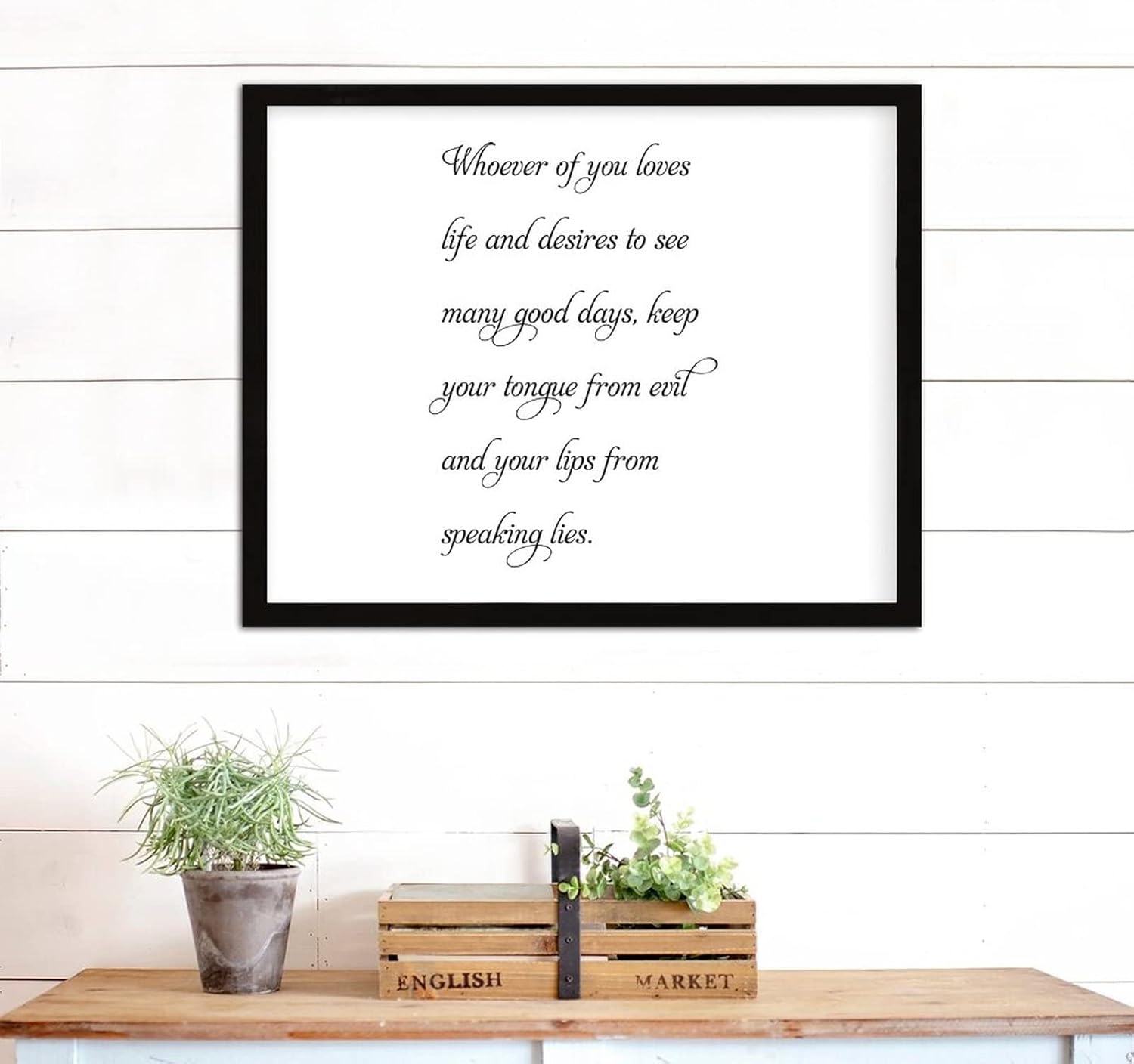 COCOKEN Whoever of You Loves Life and Desires to See Many Good Days Wooden Plaque with Frame, Saying Sign Wood Framed, 16" x 20" Elegant Printed Hanging Wall Art for Home Bedroom Kitchen Farmhouse - Image 7