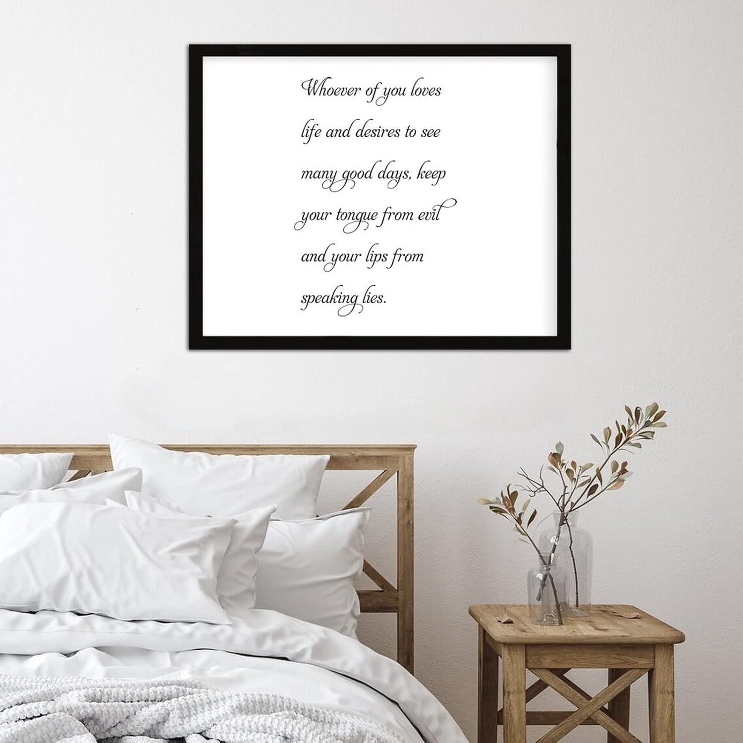 COCOKEN Whoever of You Loves Life and Desires to See Many Good Days Wooden Plaque with Frame, Saying Sign Wood Framed, 16" x 20" Elegant Printed Hanging Wall Art for Home Bedroom Kitchen Farmhouse - Image 5