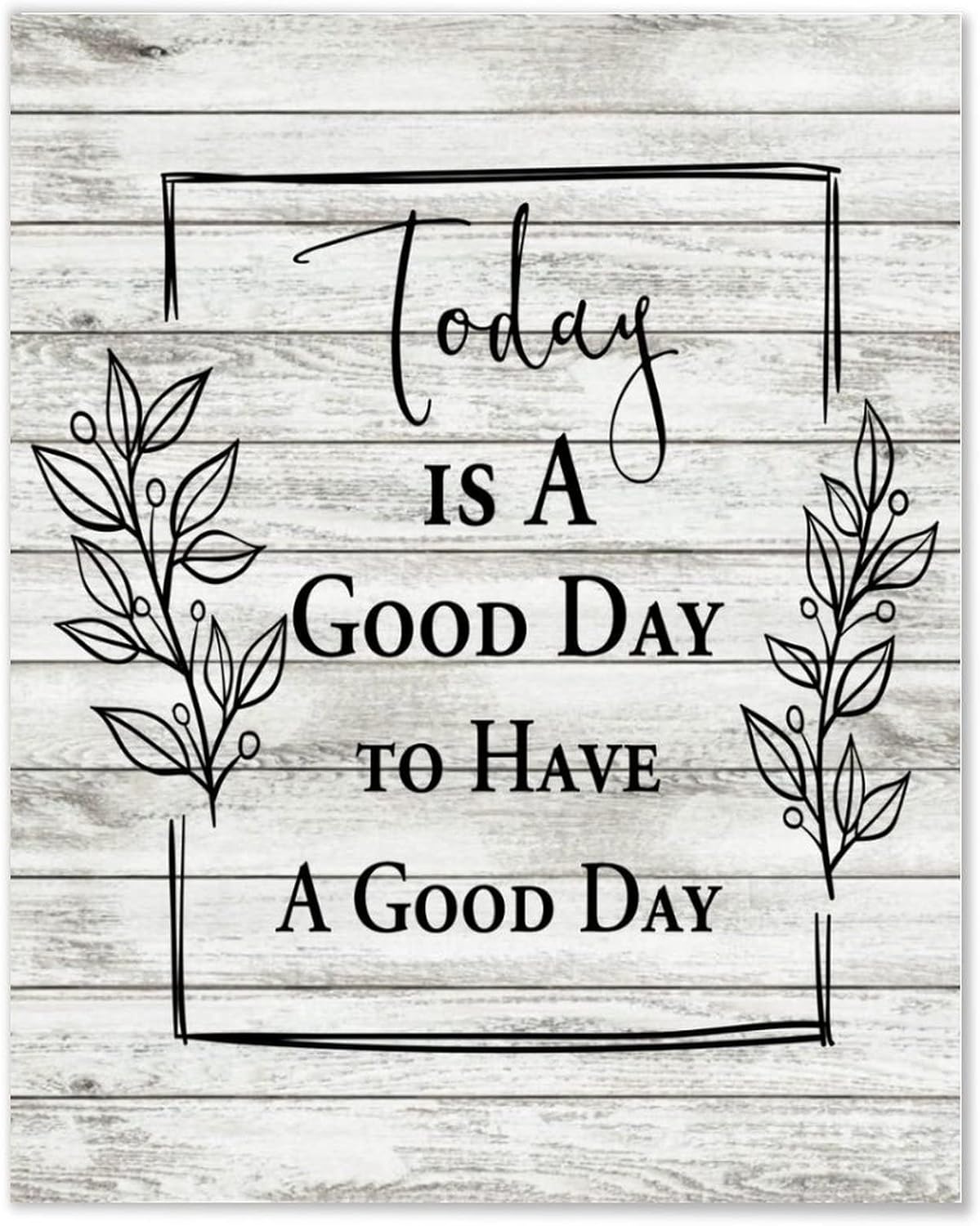 Farmhouse Wall Art Décor Wooden Plaques 24x24 Inch Today Is A Good Day Vertical Wall Art Wood Plaque Sign with Sayings Home Table Sign for Bathroom Coffee Shops - Image 35
