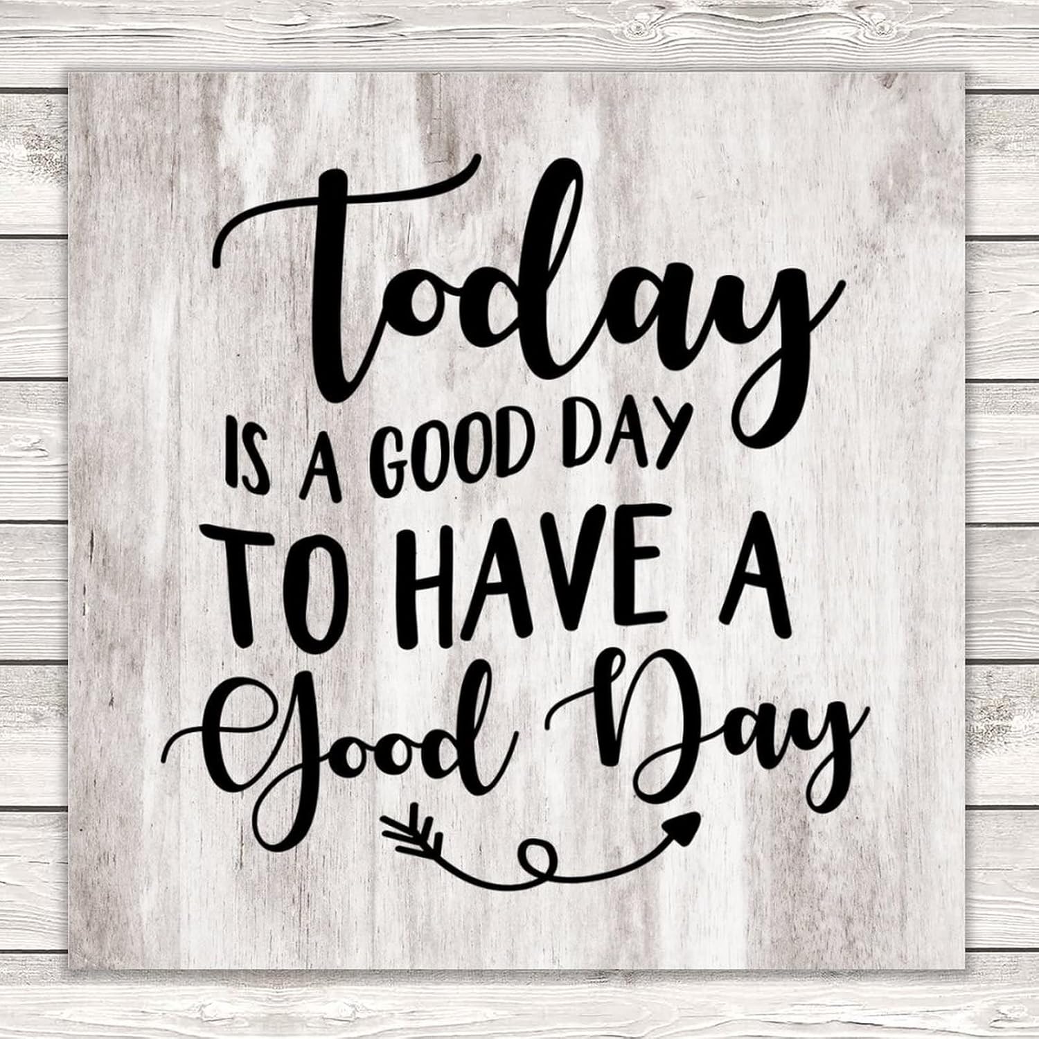 Farmhouse Wall Art Décor Wooden Plaques 24x24 Inch Today Is A Good Day Vertical Wall Art Wood Plaque Sign with Sayings Home Table Sign for Bathroom Coffee Shops - Image 4