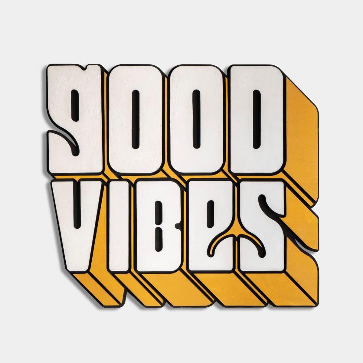 WALLDEMART Good Vibes | Decorative Wall Art, Home Gift, Decorative Sign, Modern, Wooden Wall Hangings, Modern Wall Art, Housewarming Gift, (Small: 40x35cm)