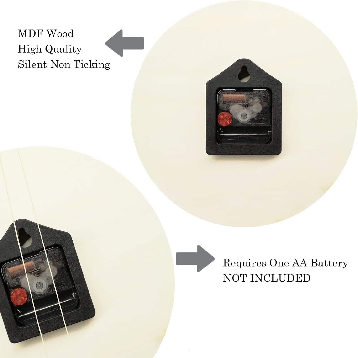 WengBeauty Wooden Round Wall Clock Good Friends are Hard to Find, Harder to Leave Clocks Mate Gift Birthday Clock Silent & Non-Ticking Decorative for Kitchen Home Bedroom 15"x15" - Image 7