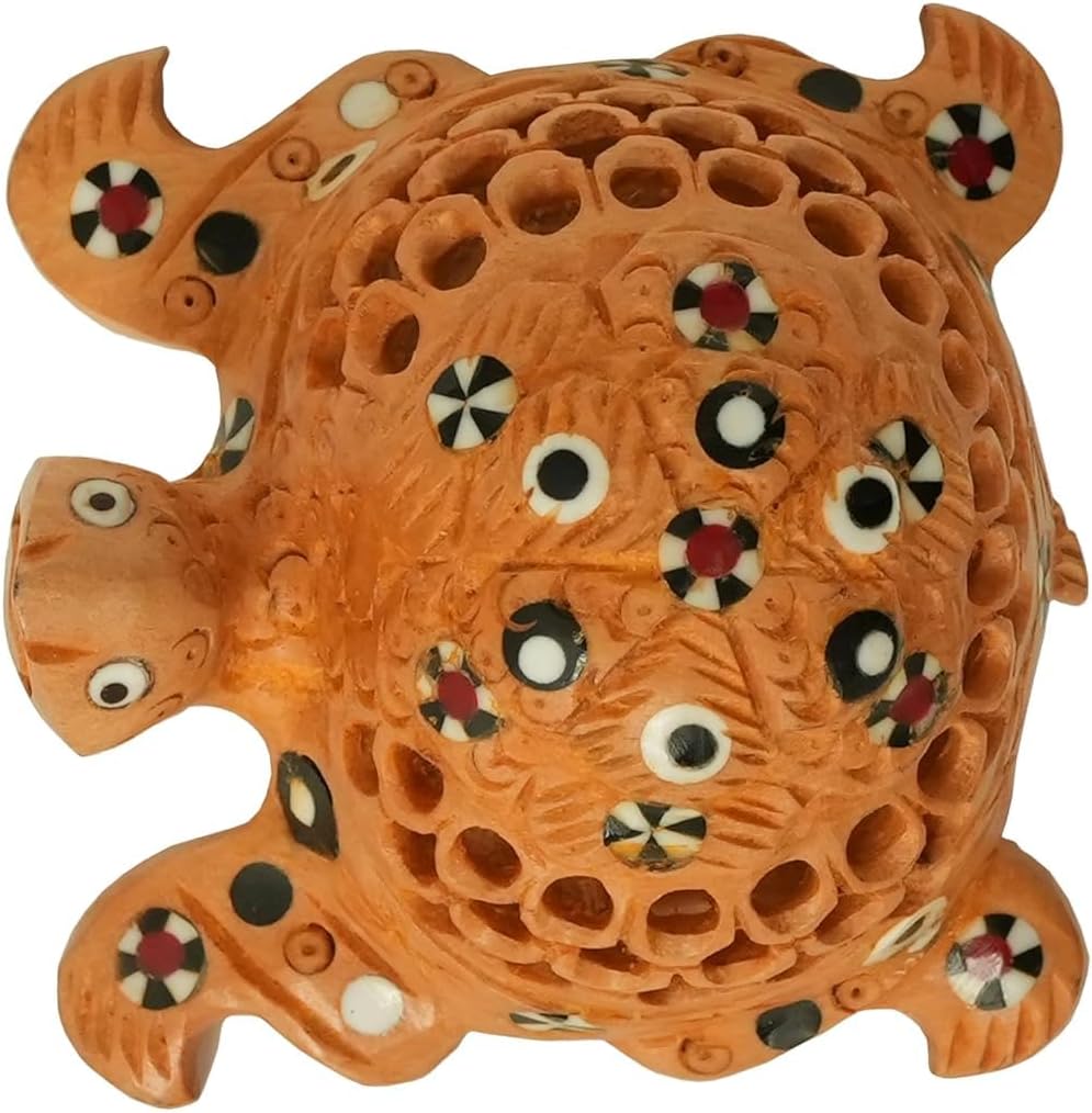 Wooden Tortoise Turtle for Good Luck Home Vastu Pooja Puja Mandir Table Decor Showpiece and Gift Items Collectible Handicraft Art, Yellow, 3.1 x 3 x 2 Inch (L x W x H) - Image 8
