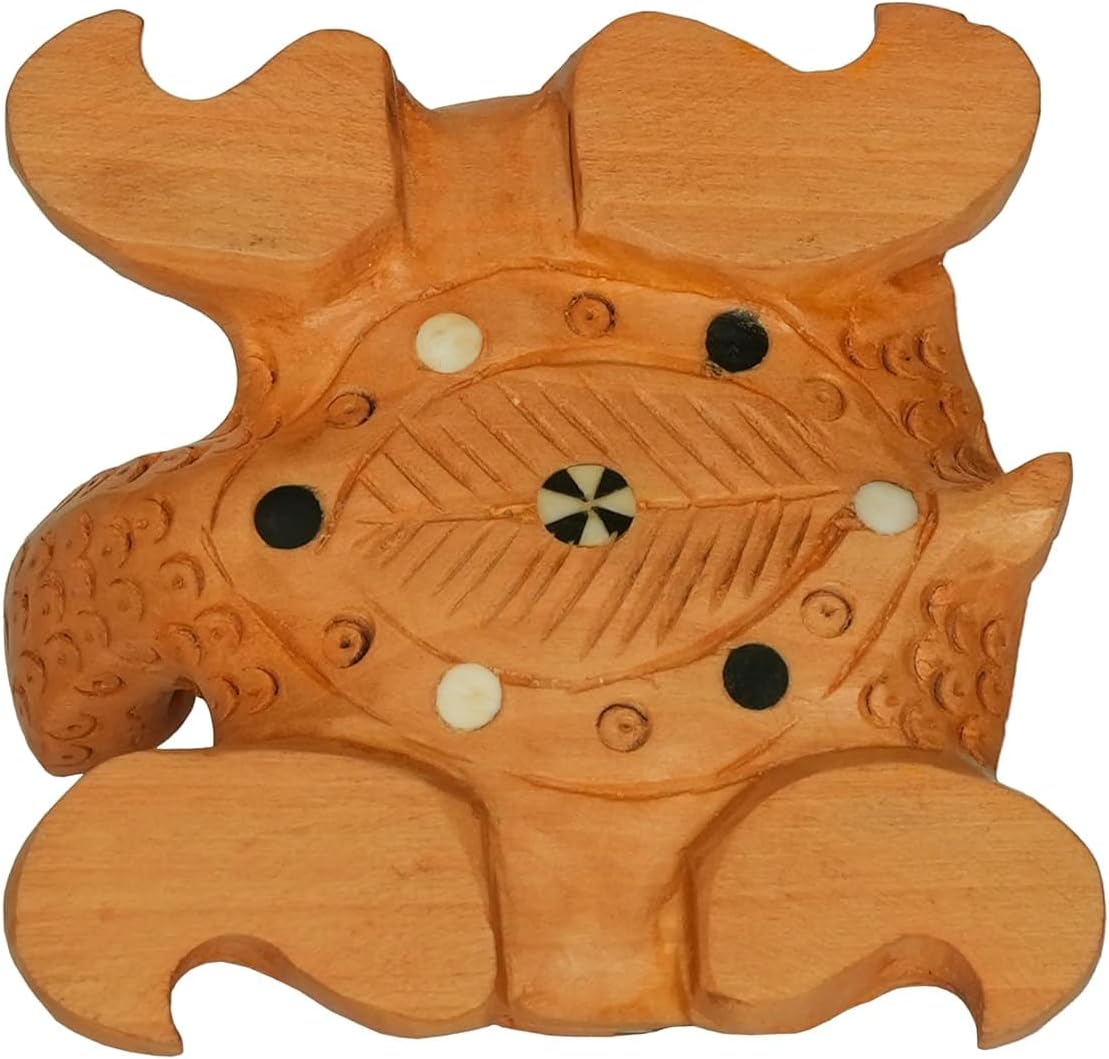Wooden Tortoise Turtle for Good Luck Home Vastu Pooja Puja Mandir Table Decor Showpiece and Gift Items Collectible Handicraft Art, Yellow, 3.1 x 3 x 2 Inch (L x W x H) - Image 6