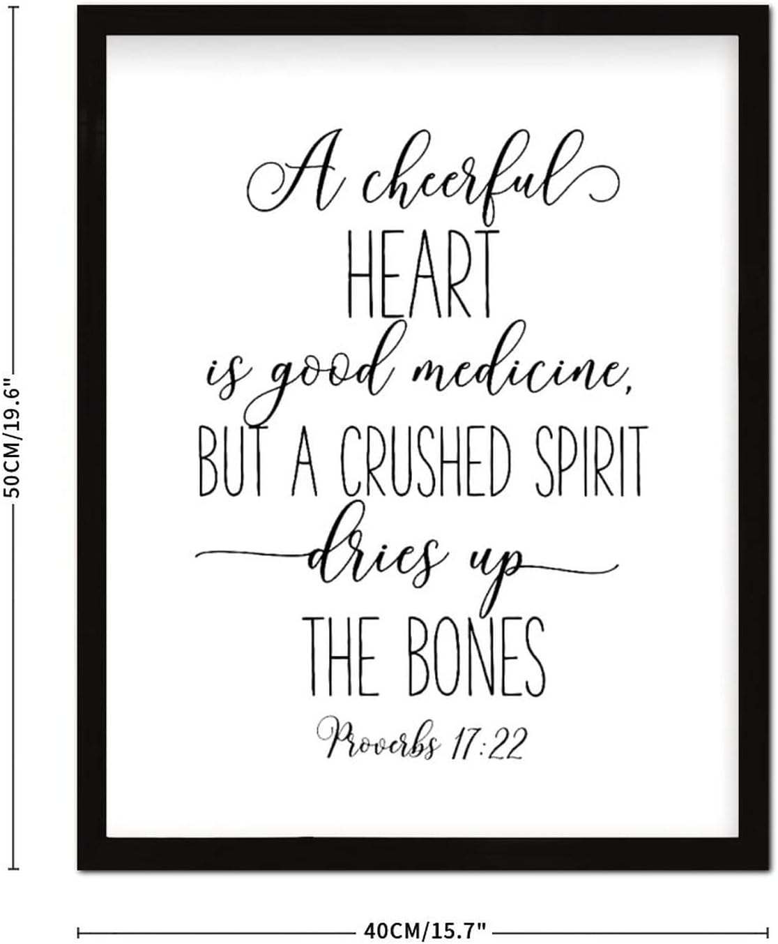 Wooden Wall Art Bible Verse a Cheerful Heart is Good Medicine Rustic Style Wooden Plaque for New Home Decor 16x20inch - Image 2
