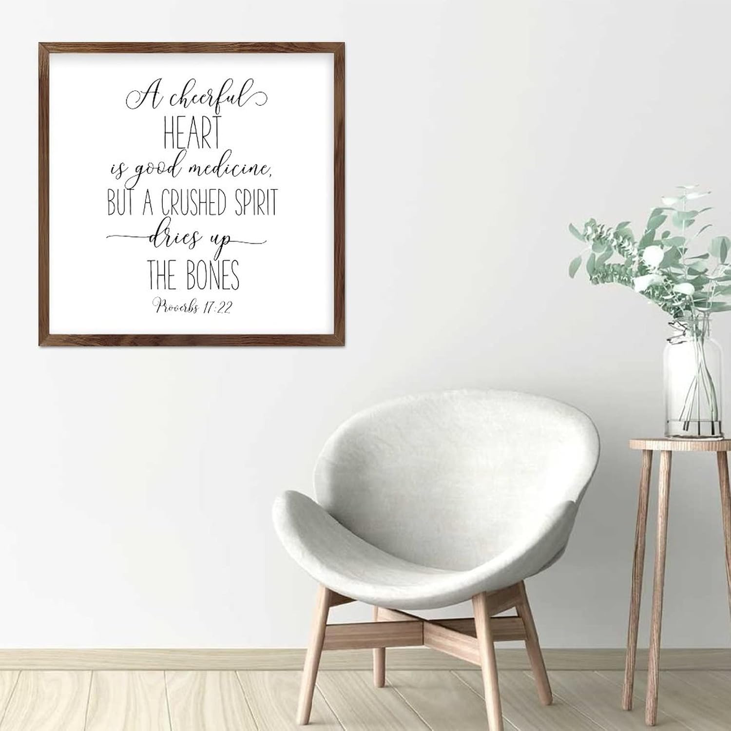 Wooden Wall Art Bible Verse a Cheerful Heart is Good Medicine Rustic Style Wooden Plaque for New Home Decor 16x20inch - Image 11