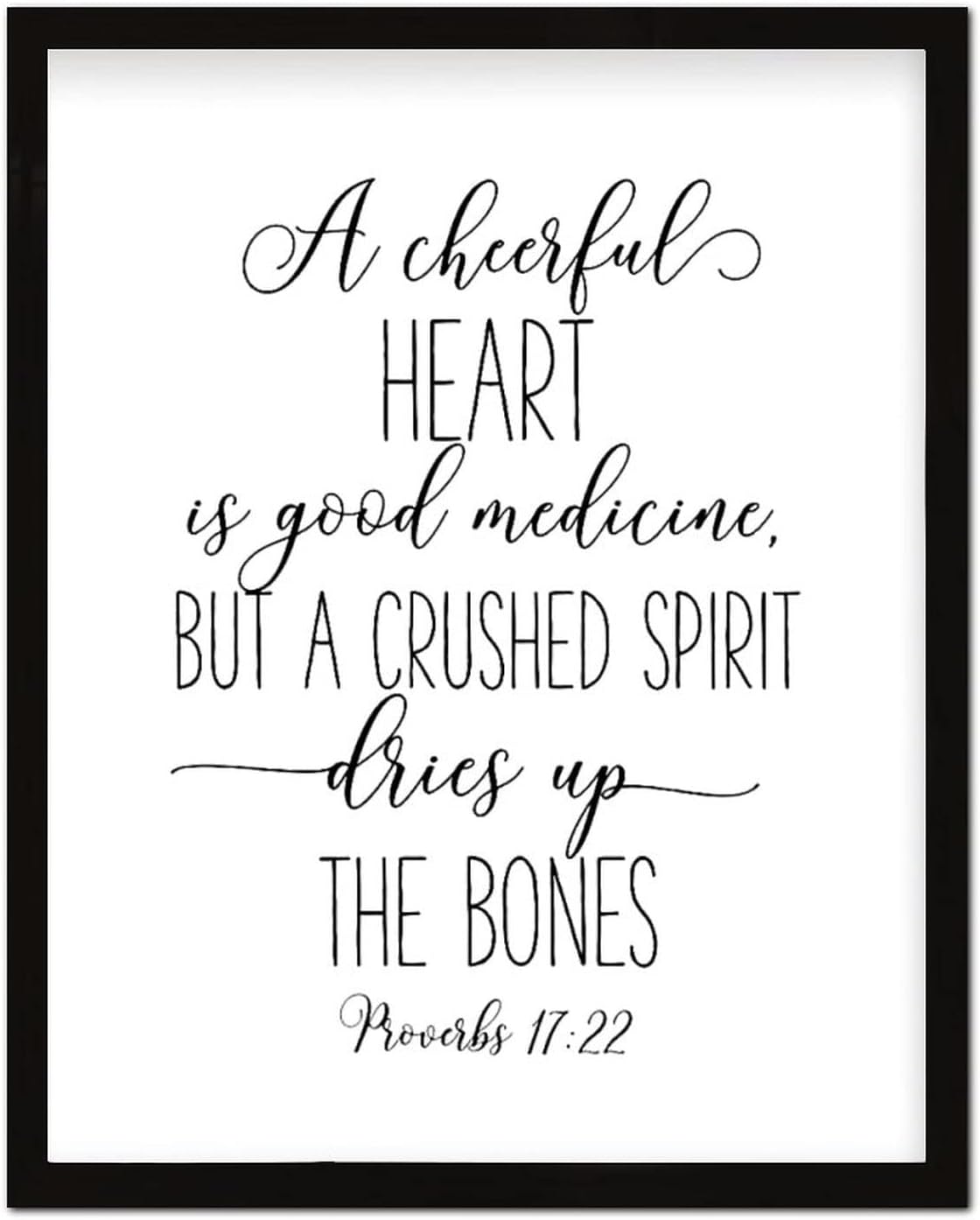 Wooden Wall Art Bible Verse a Cheerful Heart is Good Medicine Rustic Style Wooden Plaque for New Home Decor 16x20inch