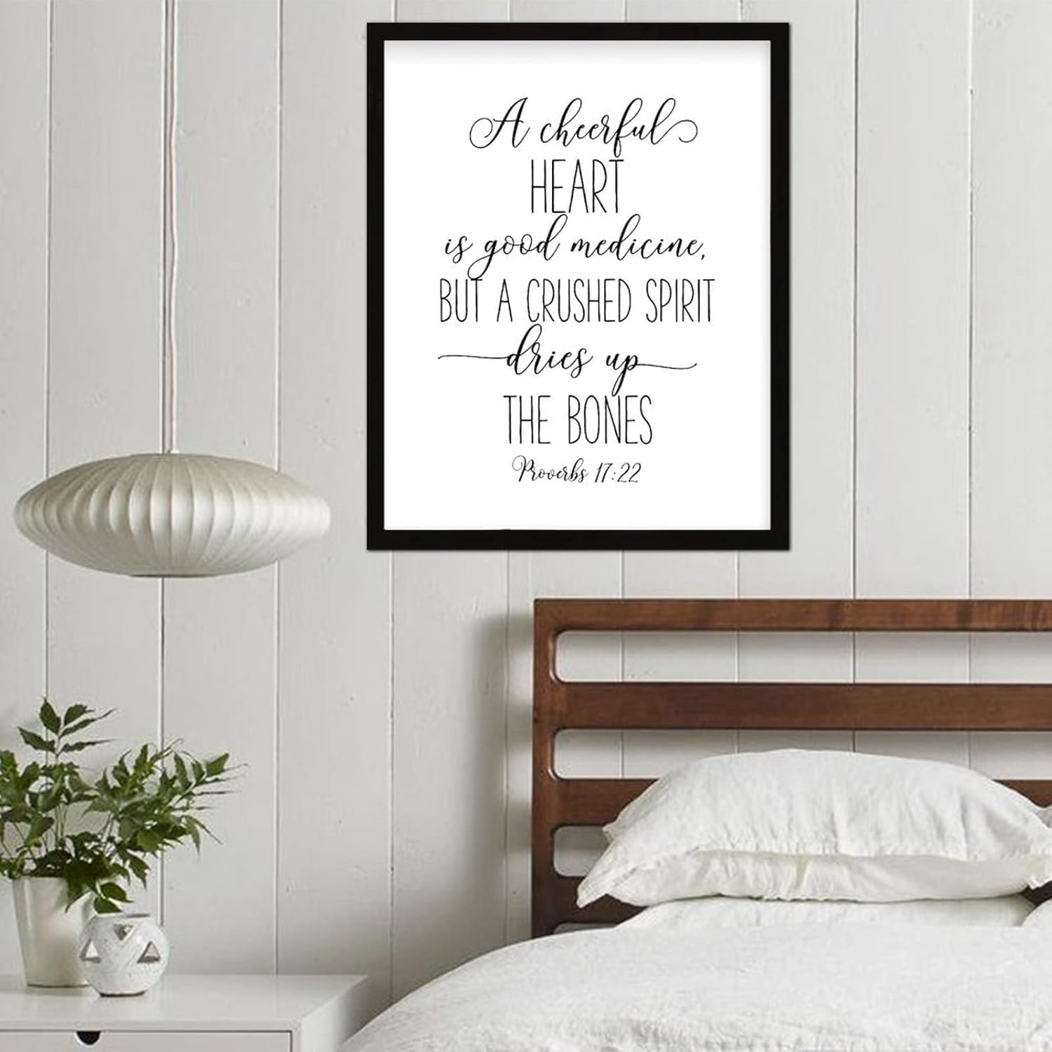 Wooden Wall Art Bible Verse a Cheerful Heart is Good Medicine Rustic Style Wooden Plaque for New Home Decor 16x20inch - Image 5