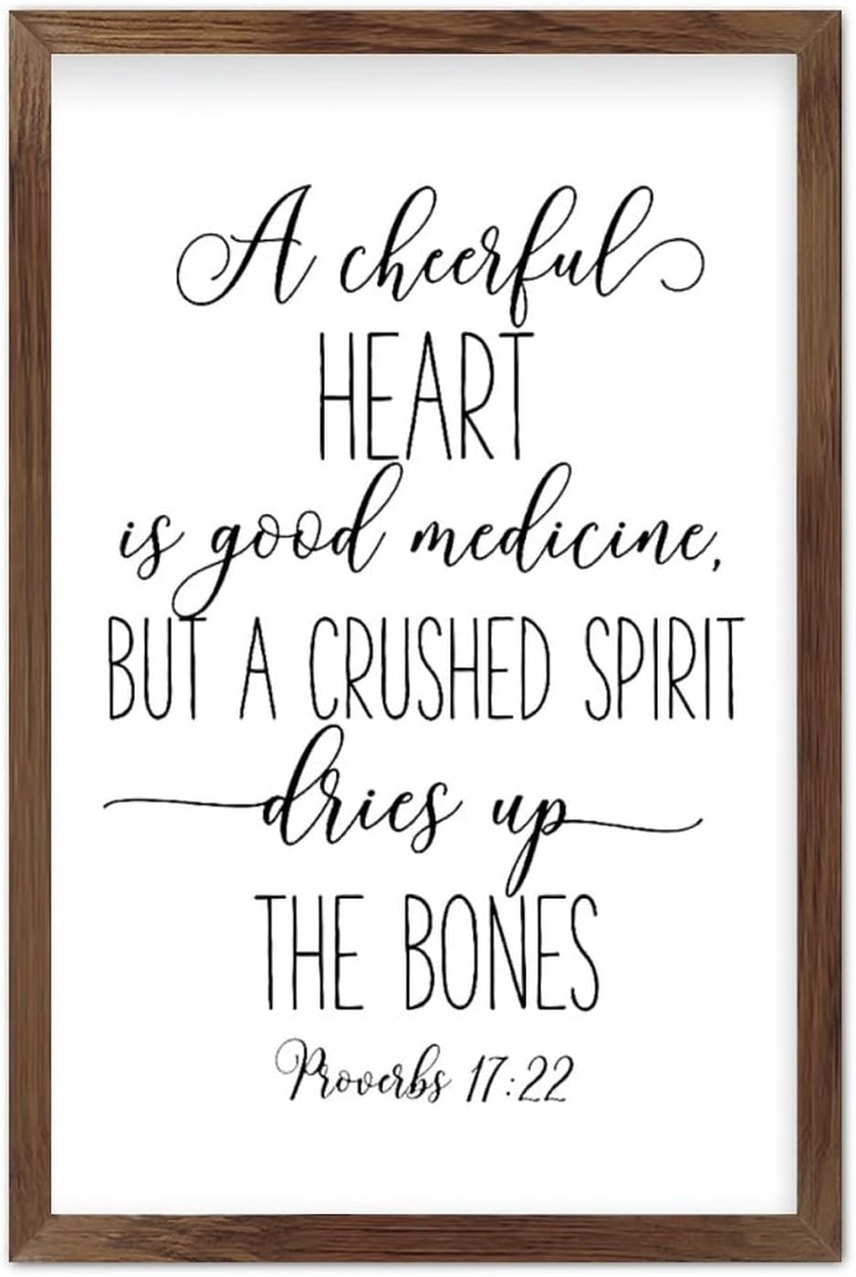 Wooden Wall Art Bible Verse a Cheerful Heart is Good Medicine Rustic Style Wooden Plaque for New Home Decor 16x20inch - Image 9